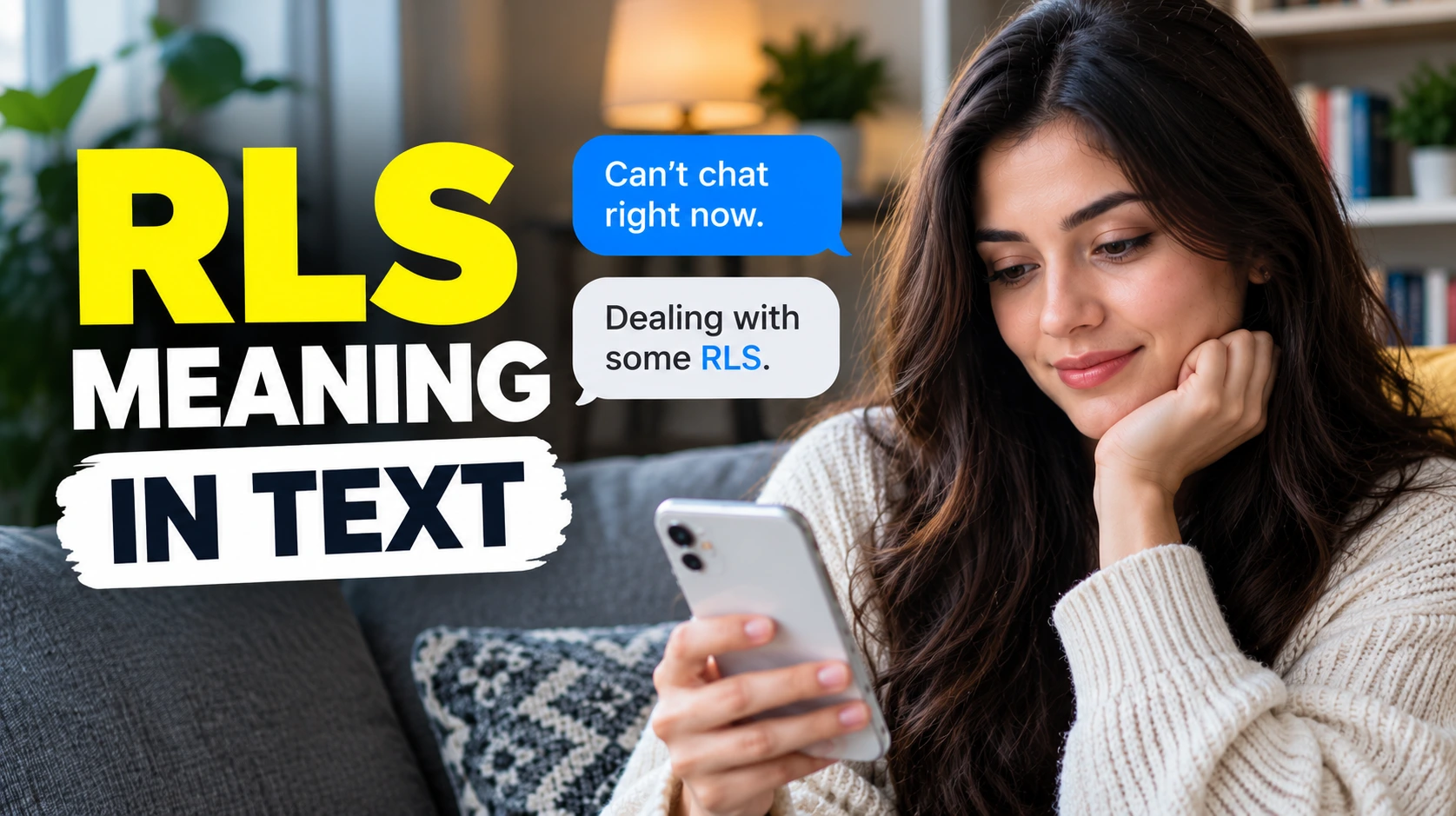 RLS meaning in text feature image explaining relationship slang, real life stuff, restless legs syndrome, and row-level security.