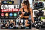 Dumbbells guide feature image showing adjustable dumbbells, chest, back, legs and arm exercises, plus home strength training options.