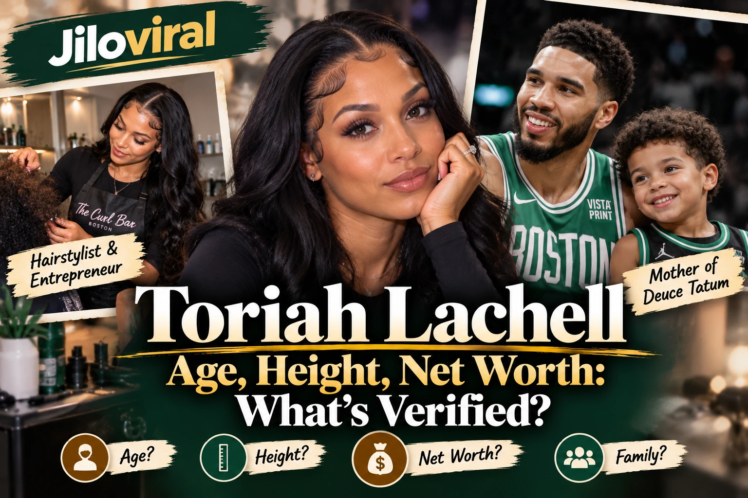 Toriah Lachell feature image with Jayson Tatum and Deuce Tatum, highlighting her career, age, height, net worth, and verified facts.